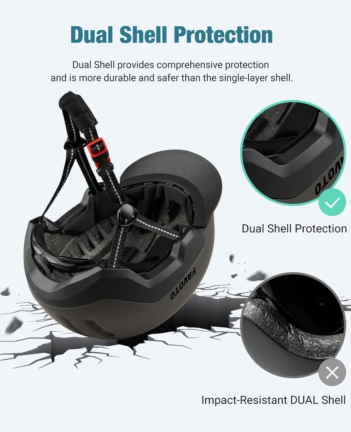 Urban Scooter Helmet Dual Shell with Removable Visor
